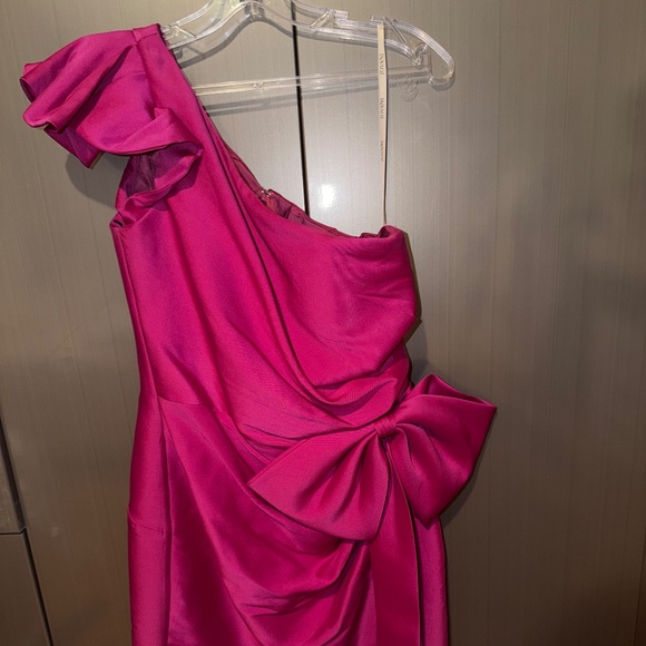 Jovani 23064 Fuchsia One Shoulder Fitted Cocktail Dress - Picture 1 of 5
